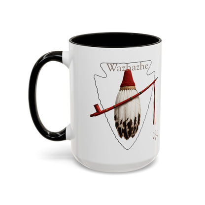 Osage Wazhazhe Tribal Feather Mug (11oz & 15oz) — Native-Inspired Coffee Cup