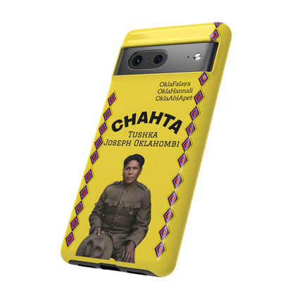 Chahta Tushka Joseph Oklahombi Yellow Phone Case — Native American Tribute Protective Cover