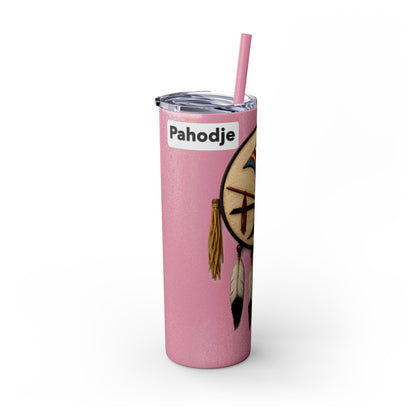 Iowa 20oz Skinny Tumbler with Native Dreamcatcher Design - 'Pahodje' Travel Straw Cup