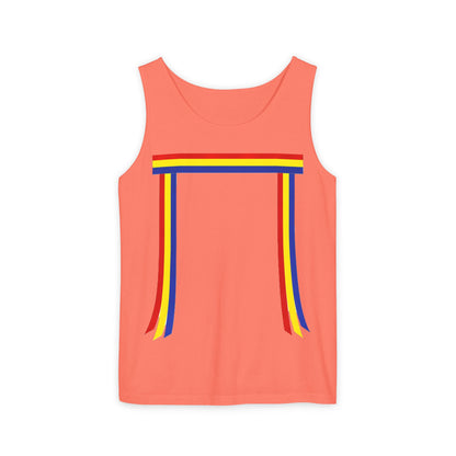 Blue Ribbon Shirt inpired Tank Top — Minimal Rainbow Ribbon Graphic
