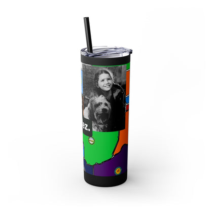 20oz Skinny Tumbler — 'Half-Pint Illegally on Osage Rez' Graphic Stainless Straw Cup