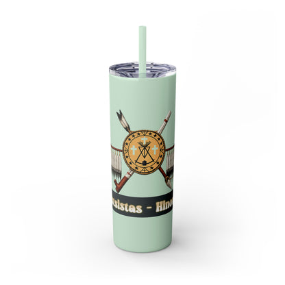 Cheyenne Arapaho 20oz Skinny Tumbler — Native American Shield & Arrows Design (Tsistsistas - Hinono'eitiit)