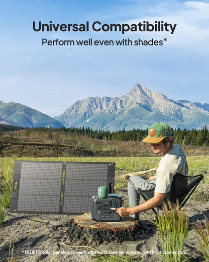 Solar Panel 100W for Portable Power Station EB3A AC2A AC70 AC180 Elite 200 V2 Foldable Solar Charger with Adjustable Kickstands for RV, Camping, Blackout