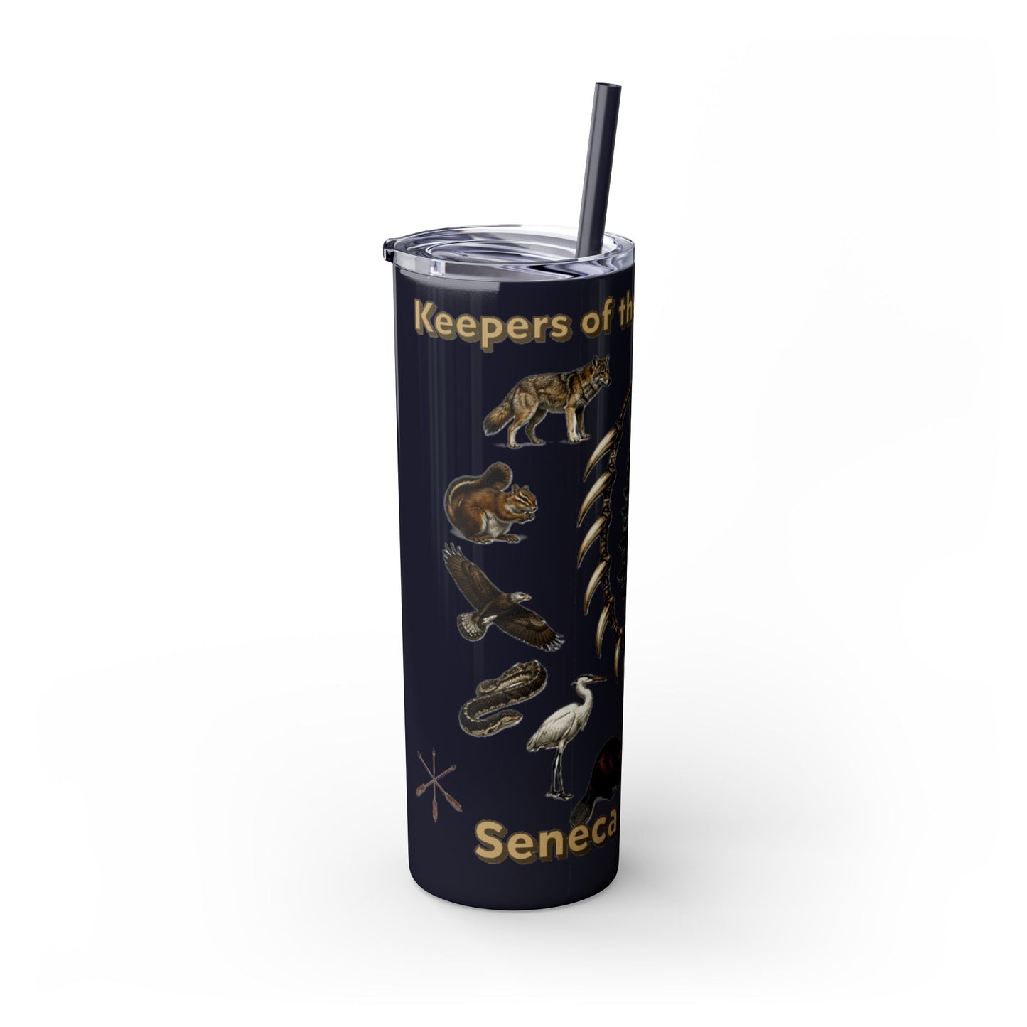 Seneca Cayuga Skinny Tumbler with Straw, 20oz