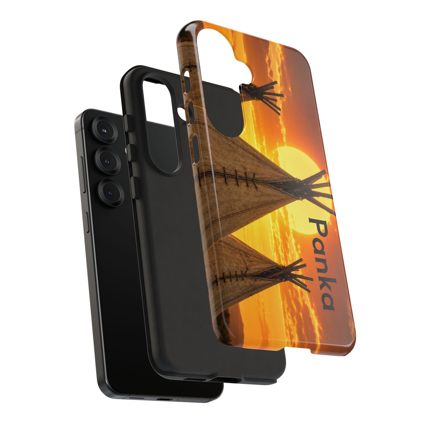 Ponca Sunset Tipi Phone Case — Personalized Native Teepee Landscape
