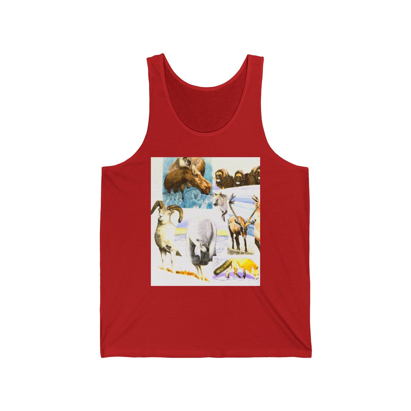 Wildlife Collage Tank Top — Vintage Animals & Arrow Back Graphic
