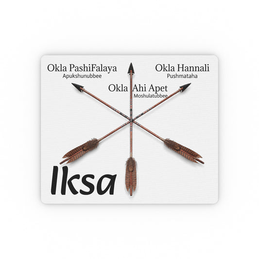 Choctaw Clan Arrows Rectangular Mouse Pad — Okla PashiFalaya, Okla Hannali, Okla Ahi Apet Design