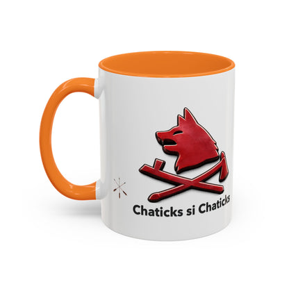 Pawnee Chaticks Si Chaticks Red Wolf Logo Mug — Funny Novelty Coffee Cup (11oz, 15oz)