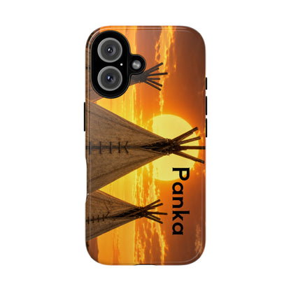 Ponca Sunset Tipi Phone Case — Personalized Native Teepee Landscape