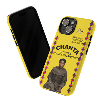 Chahta Tushka Joseph Oklahombi Yellow Phone Case — Native American Tribute Protective Cover