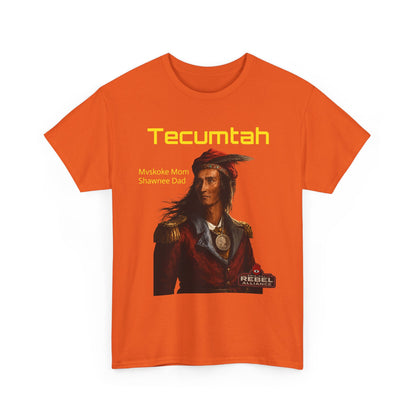 Tecumtah Native American Portrait T‑Shirt — Mvskoke Mom/Shawnee Dad Heritage Tee