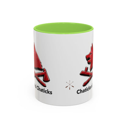 Pawnee Chaticks Si Chaticks Red Wolf Logo Mug — Funny Novelty Coffee Cup (11oz, 15oz)