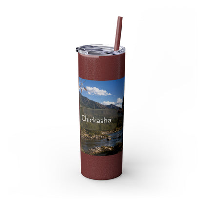 Chickasaw Skinny Tumbler with Straw, 20oz