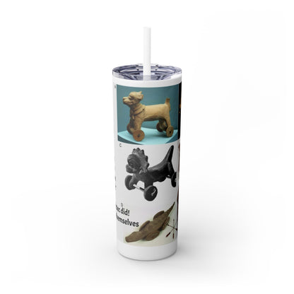 Aztec 20oz Skinny Tumbler - Educational Indigenous Artifacts Design