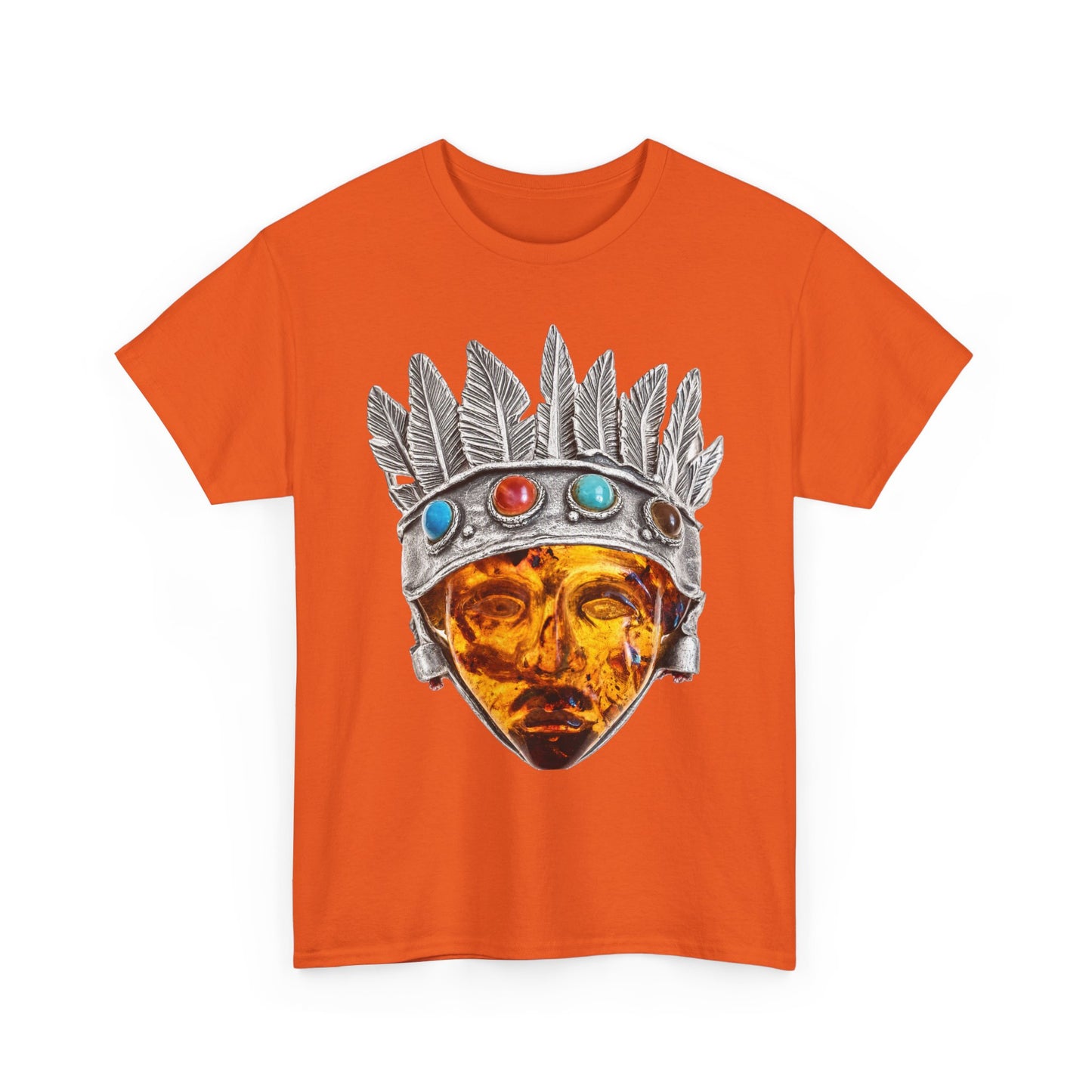 Tribal Crown Mask Tee — Vintage Gemstone Headdress Graphic T-Shirt