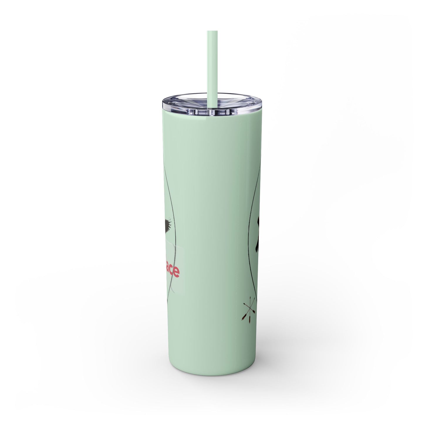 Kialegee 20oz Skinny Tumbler — Faith & Outdoor Lacrosse Design with Cross, Sticks, Campfire