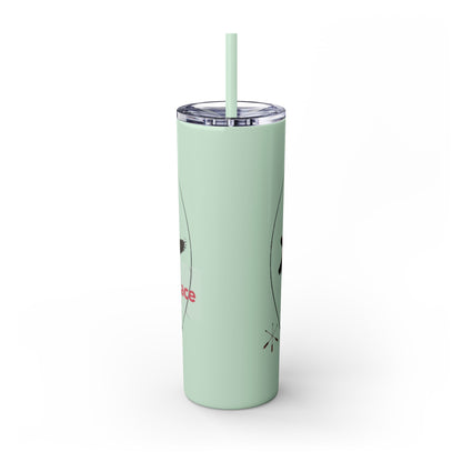 Kialegee 20oz Skinny Tumbler — Faith & Outdoor Lacrosse Design with Cross, Sticks, Campfire