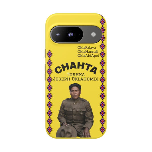 Chahta Tushka Joseph Oklahombi Yellow Phone Case — Native American Tribute Protective Cover
