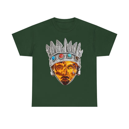Tribal Crown Mask Tee — Vintage Gemstone Headdress Graphic T-Shirt