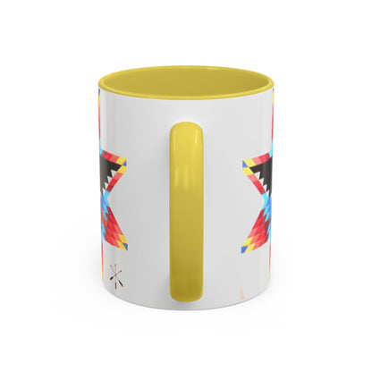 Onci  Eagle Star Ceramic Mug — Colorful Geometric Native-Inspired Coffee Cup (11oz, 15oz)