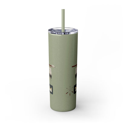 Cheyenne Arapaho 20oz Skinny Tumbler — Native American Shield & Arrows Design (Tsistsistas - Hinono'eitiit)