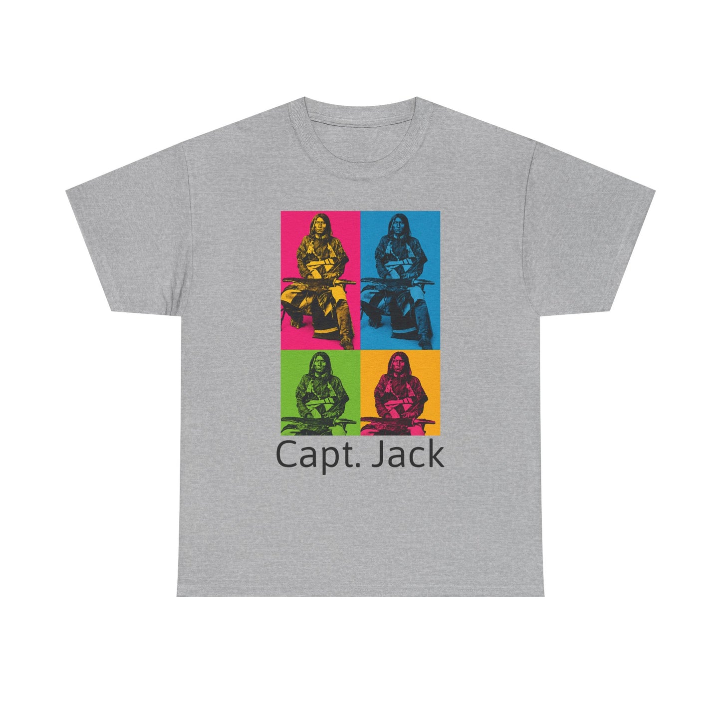 T-Shirt — Capt. Jack Pop-Art Portrait Tee with Arrow Back Print