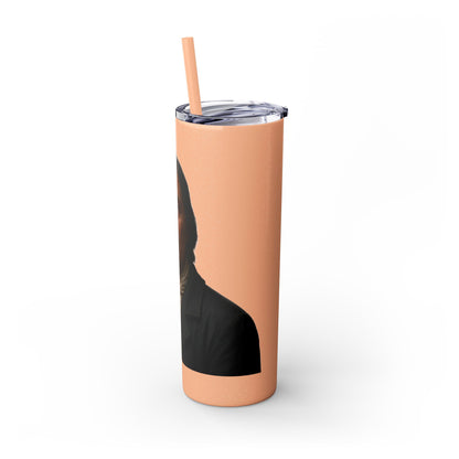 Chitto Harjo 20oz Skinny Tumbler with Classic Native American Portrait — Travel Straw Cup