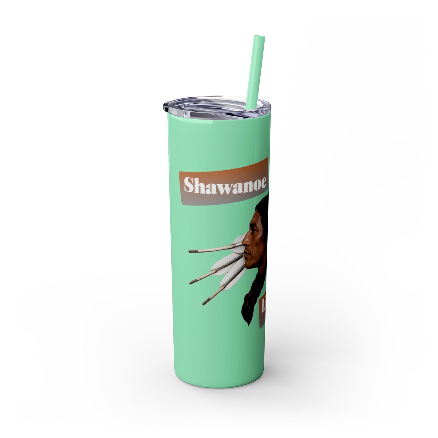 Shawnee Absentee Skinny Tumbler with Straw, 20oz