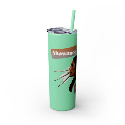 Shawnee Absentee Skinny Tumbler with Straw, 20oz