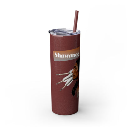Shawnee Absentee Skinny Tumbler with Straw, 20oz