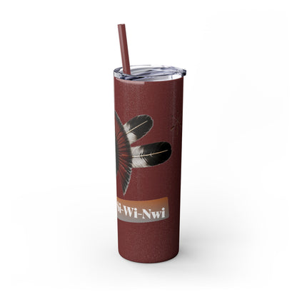 Shawnee Absentee Skinny Tumbler with Straw, 20oz