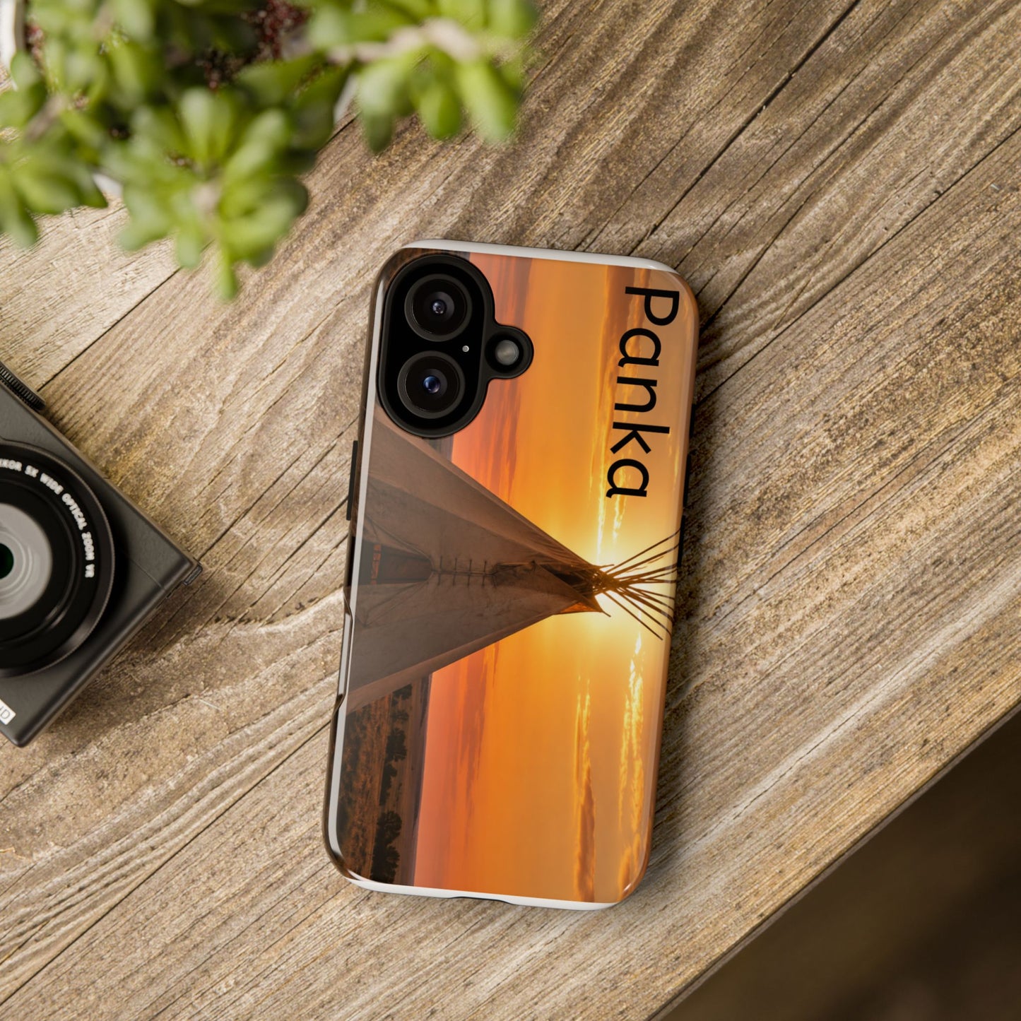 Ponca Sunset Tipi Phone Case — Personalized Native Teepee Landscape