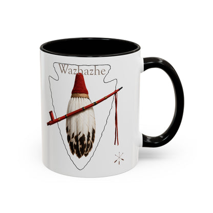 Osage Wazhazhe Tribal Feather Mug (11oz & 15oz) — Native-Inspired Coffee Cup