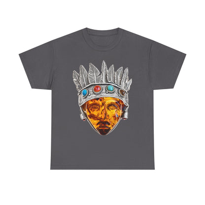 Tribal Crown Mask Tee — Vintage Gemstone Headdress Graphic T-Shirt