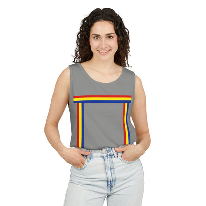 Blue Ribbon Shirt inpired Tank Top — Minimal Rainbow Ribbon Graphic