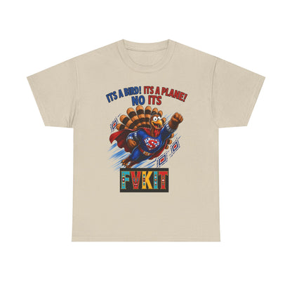 Turkey Superhero "It's a Bird! It's a Plane! No It's" with Arrow Back Print