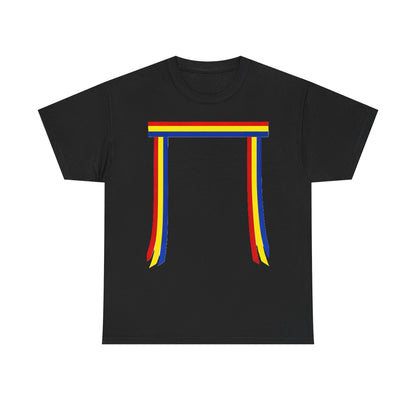 Ribbon & Arrows T‑Shirt — Minimal Tribal Ribbon Front with Crossed Arrows Back