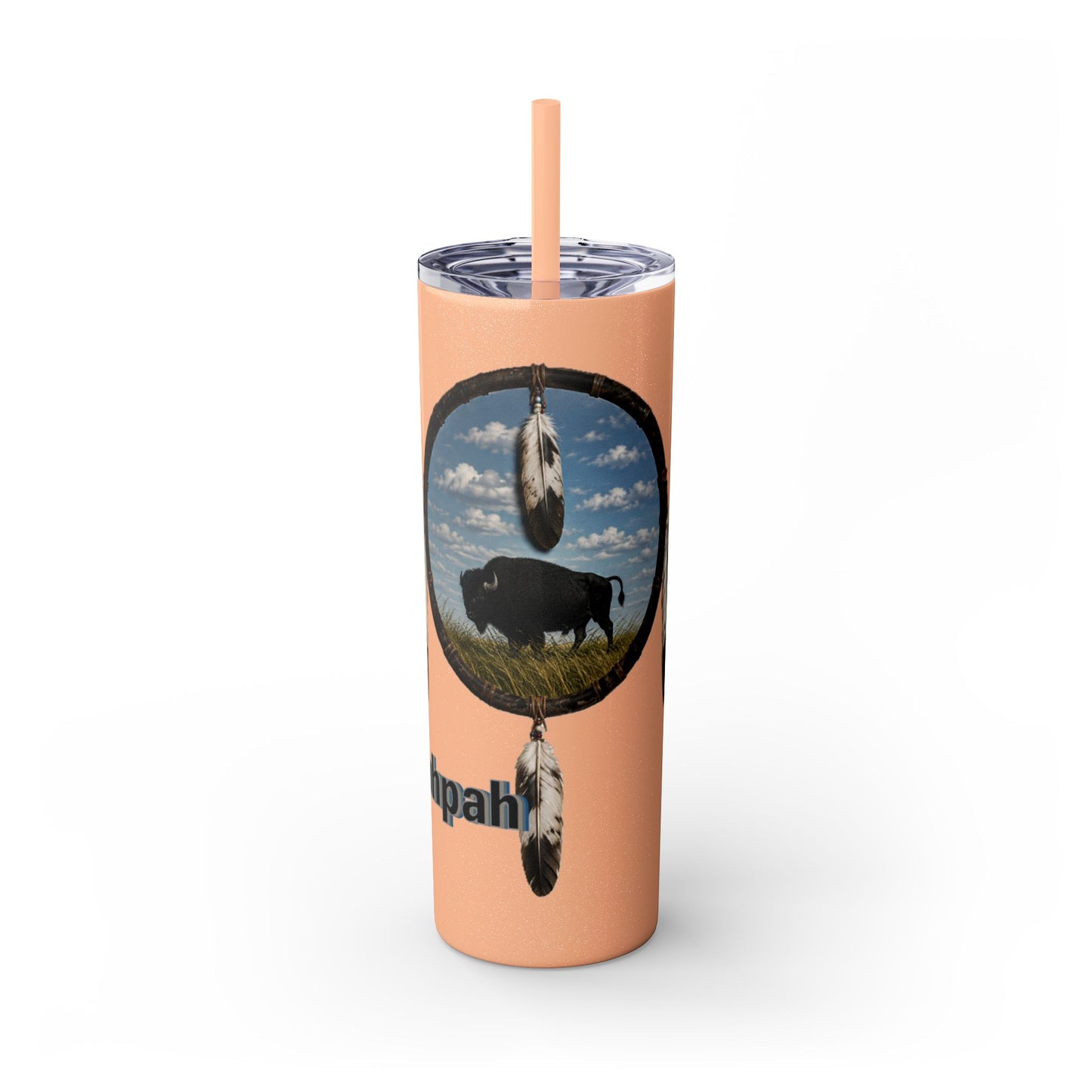 Quapaw Buffalo Skinny Tumbler 20oz — Ogahpahka Design