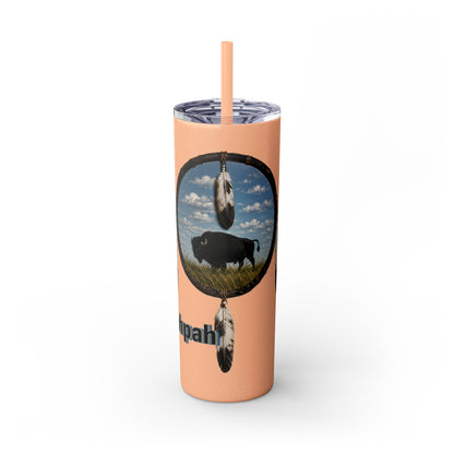Quapaw Buffalo Skinny Tumbler 20oz — Ogahpahka Design
