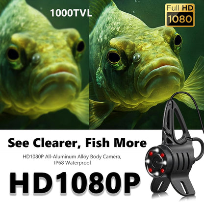[® 2026 Upgrade] 4.5'' True HD 1080P Underwater Fishing Camera (Plug & Play) - Ice Fishing Camera Underwater W/ 5,000Mah, USB-C, IR+LED, Fish Finder for Ice/Lake/Kayak, 65Ft