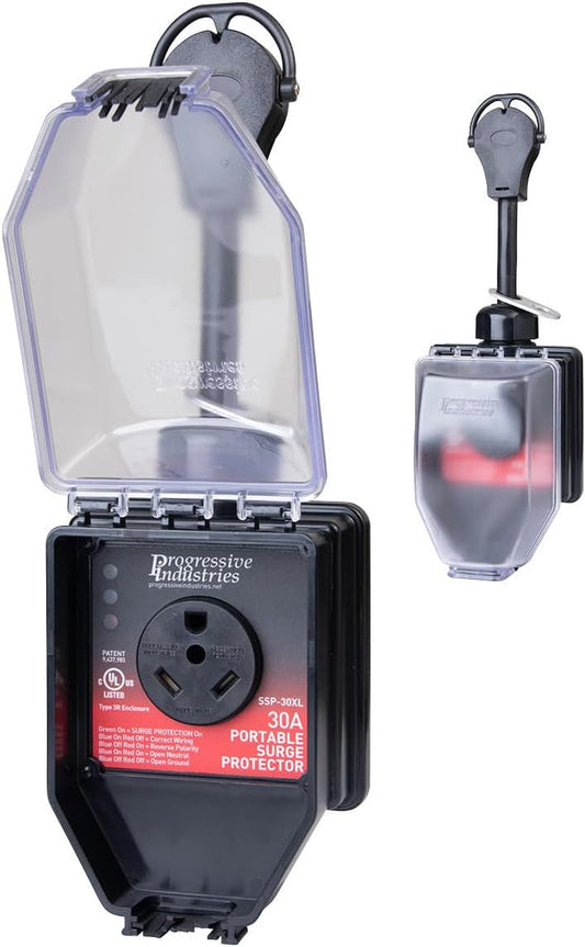 SSP-30XL Portable RV Smart Surge Protector, Black, 30 Amp