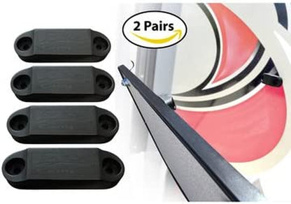 RV Magnetic Door Catch - Black 2-Pair - Strong Magnetic Hold, Rust Proof, Black OEM, Includes Mounting Tape & Hardware - Ideal RV Door Magnetic Catch for Camper Trailer